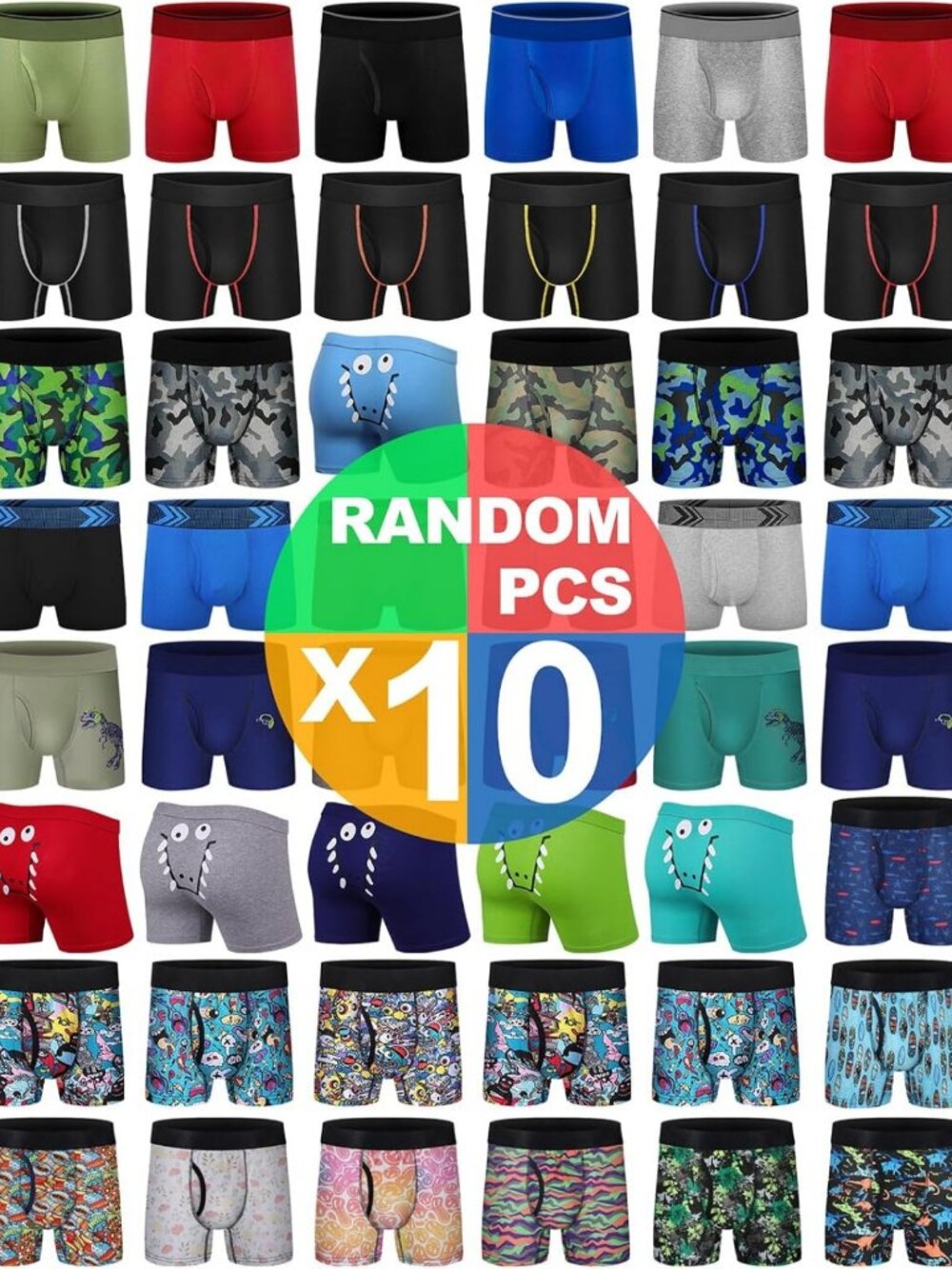 Breathable Cotton Boys Boxer Briefs - 5 Pack Toddler Underwear with Fly, Sporty